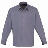 Men's Professional Long Sleeve Breathable Poplin Shirt - Steel