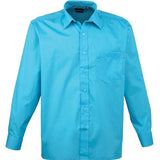 Men's Professional Long Sleeve Breathable Poplin Shirt - Turquoise Blue