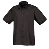 Men's Professional Short Sleeve Breathable Poplin Shirt - Black