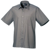 Men's Professional Short Sleeve Breathable Poplin Shirt - Dark Grey