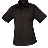 Bridgwater College Short Sleeve Breathable Poplin Blouse - Black