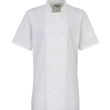 Women's Short Sleeve Chef's Jacket - White