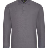 Men's Premium Breathable Long Sleeve Polo Shirt - Grey