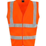 Unisex High Visibility Classic Reflective Waistcoat - Orange