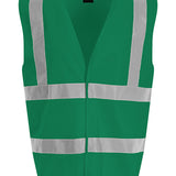 Unisex High Visibility Classic Reflective Waistcoat - Paramedic Green