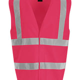 Unisex High Visibility Classic Reflective Waistcoat - Pink