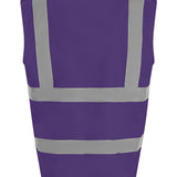 Unisex High Visibility Classic Reflective Waistcoat - Purple