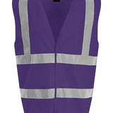 Unisex High Visibility Classic Reflective Waistcoat - Purple