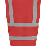 Unisex High Visibility Classic Reflective Waistcoat - Red