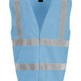 Unisex High Visibility Classic Reflective Waistcoat - Sky Blue