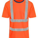 Men's Premium High Visibility T-Shirt - Orange/Navy