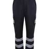 Unisex Professional High Visibility Water Repellent Cargo Trousers - Navy