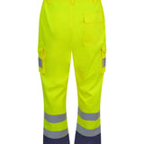 Unisex Professional High Visibility Water Repellent Cargo Trousers - Yellow