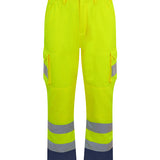 Unisex Professional High Visibility Water Repellent Cargo Trousers - Yellow