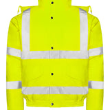 Unisex Professional High Visibility Waterproof Bomber Jacket - Yellow