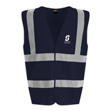 Strode College Unisex High Visibility Classic Reflective Waistcoat - Navy
