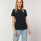 Women's Premium 100% Cotton Polo Shirt - Black