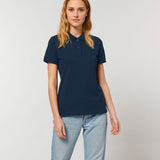 Women's Premium 100% Cotton Polo Shirt - French Navy