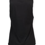 Women's Classic High Neck Raw Edge Hem Vest - Black