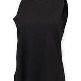 Women's Classic High Neck Raw Edge Hem Vest - Black