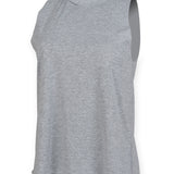 Women's Classic High Neck Raw Edge Hem Vest - Heather Grey