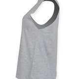 Women's Classic High Neck Raw Edge Hem Vest - Heather Grey