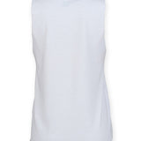 Women's Classic High Neck Raw Edge Hem Vest - White