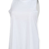 Women's Classic High Neck Raw Edge Hem Vest - White