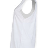 Women's Classic High Neck Raw Edge Hem Vest - White