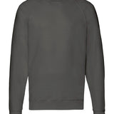 Classic Lightweight Crew Neck Raglan Style Cotton Sweatshirt - Light Graphite