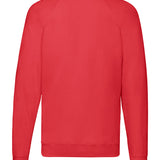 Classic Lightweight Crew Neck Raglan Style Cotton Sweatshirt - Red