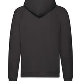 Classic Lightweight Raglan Style Cotton Hooded Sweatshirt - Black