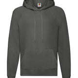 Classic Lightweight Raglan Style Cotton Hooded Sweatshirt - Light Graphite