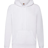 Classic Lightweight Raglan Style Cotton Hooded Sweatshirt - White