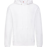 Unisex Classic Drop Shoulder Hooded Sweatshirt - White