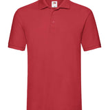 Men's Classic Cotton Short Sleeve Pique Polo Shirt - Red