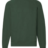 Unisex Classic Raglan Style Ribbed Neck Cotton Sweatshirt - Bottle Green