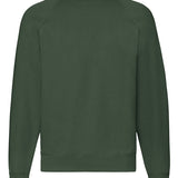 Unisex Classic Raglan Style Ribbed Neck Cotton Sweatshirt - Bottle Green