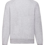 Unisex Classic Raglan Style Ribbed Neck Cotton Sweatshirt- Heather Grey