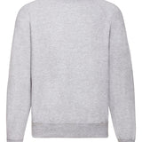 Unisex Classic Raglan Style Ribbed Neck Cotton Sweatshirt- Heather Grey