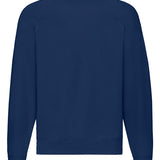 Unisex Classic Raglan Style Ribbed Neck Cotton Sweatshirt - Navy