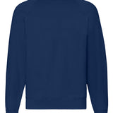 Unisex Classic Raglan Style Ribbed Neck Cotton Sweatshirt - Navy