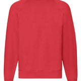 Unisex Classic Raglan Style Ribbed Neck Cotton Sweatshirt - Red