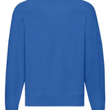 Unisex Classic Raglan Style Ribbed Neck Cotton Sweatshirt - Royal Blue