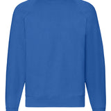 Unisex Classic Raglan Style Ribbed Neck Cotton Sweatshirt - Royal Blue