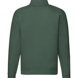 Men's Professional Raglan Style Quarter Zip Cotton Sweatshirt - Bottle Green