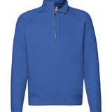 Men's Professional Raglan Style Quarter Zip Cotton Sweatshirt - Royal Blue