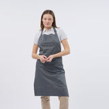 Unisex Professional Poly/Cotton Adjustable Bib Apron - Charcoal