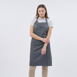 Unisex Professional Poly/Cotton Adjustable Bib Apron - Charcoal