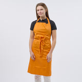 Unisex Professional Poly/Cotton Adjustable Bib Apron - Orange